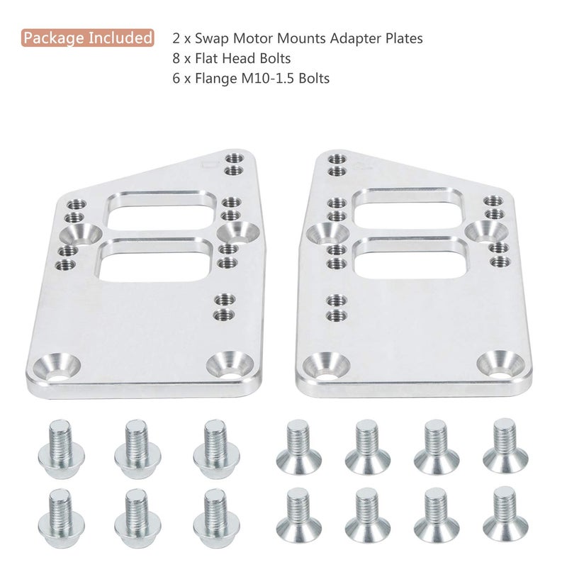 Yoursme for LS Swap Motor Mounts Adapter Plates - Universal Swap Bracket Small Block LS Conversion Adjustable Fit for LS1 LS3 LS2 LQ4 LQ9 LS6 L92 L99 L33 LR4 Billet Aluminum for SBC Vehicle to LS Engine - Image 4